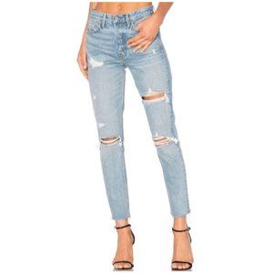 GRLFRND Karolina Distressed High Rise Skinny Leg Jeans in A Little More Love